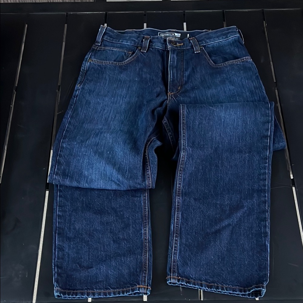 Carhartt Blue Relaxed Jeans with Sturdy Construction
